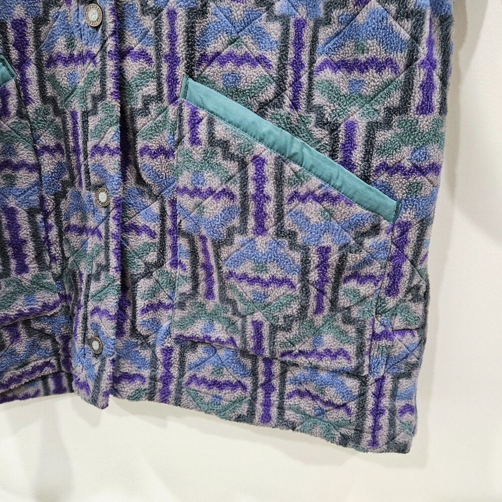 Vintage Patagonia Tehuelche Fleece Chore Coat Large Blue Quilted USA Layers 90s - Picture 7 of 16